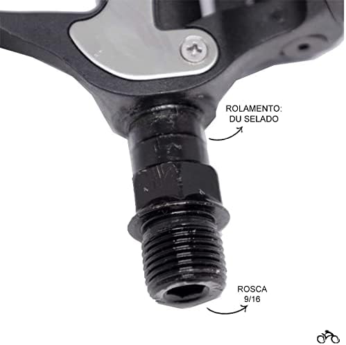 Pedal Speed Look Alumínio Clip Preto TSW