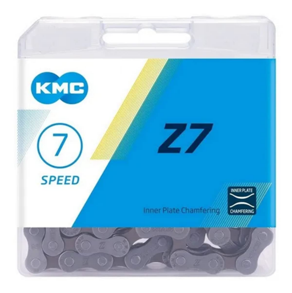 Corrente Kmc Z7 Bike 7v Cinza Fina 116 Elos