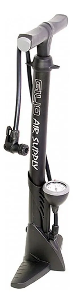 Bomba De Pé Para Bicicleta Giyo Gf-43p Com Manômetro Bike Cor Preto