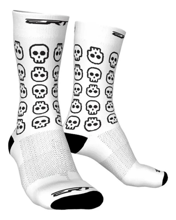 Meia De Ciclismo Ert Skull Branca