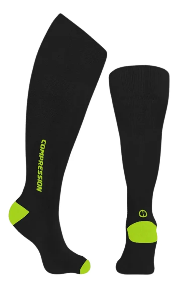 Meia De Compressão Cano Longo Ert Ciclismo Corrida PRETO / AMARELO