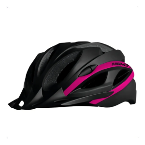 Capacete Ciclismo High One Win Com Pisca Led Cor Preto/Rosa