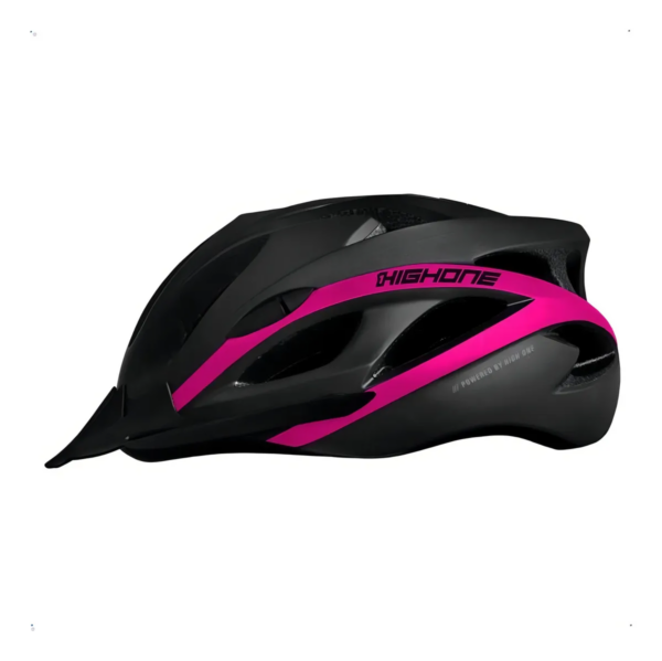 Capacete Ciclismo High One Win Com Pisca Led Cor Preto/Rosa