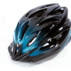 Capacete Mtb Bike Space Rava cycle Viseira Removível Preto E Azul Turquesa