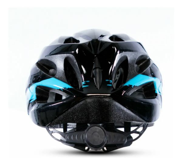 Capacete Mtb Bike Space Rava cycle Viseira Removível Preto E Azul Turquesa