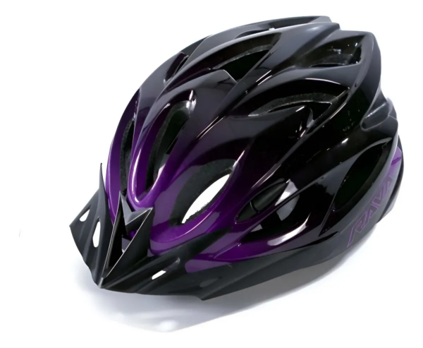 Capacete Mtb Bike Space Rava cycle Viseira Removível Preto E Roxo