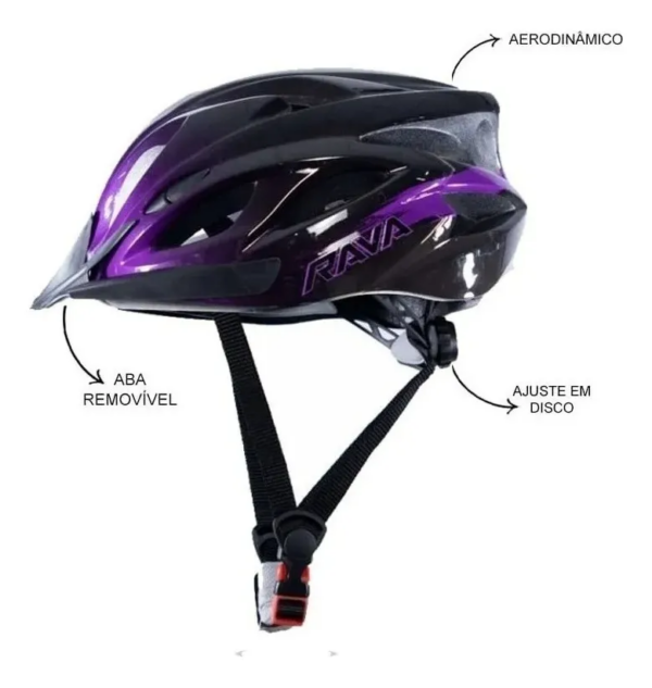 Capacete Mtb Bike Space Rava cycle Viseira Removível Preto E Roxo