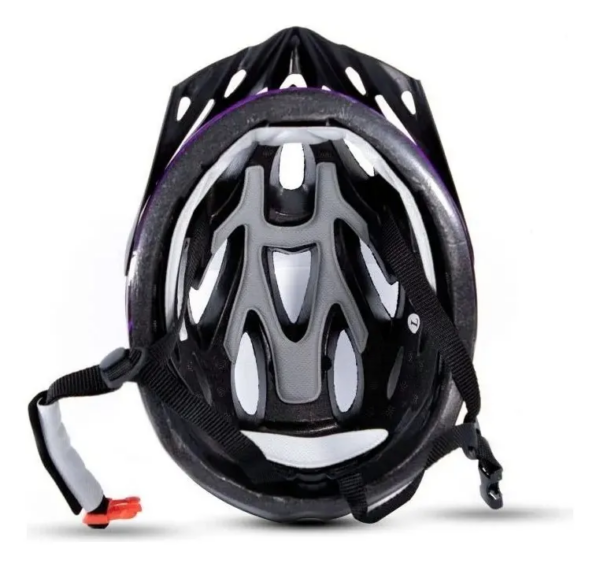 Capacete Mtb Bike Space Rava cycle Viseira Removível Preto E Roxo