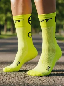 MEIA DE CICLISMO ERT PRO TOUR CITRON - CANO MÉDIO