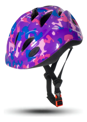 Capacete Tsw Mtb Kids Ii Cor Lilás Camuflado