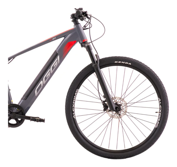 Bicicleta Elétrica Oggi Big Wheel 8.0 32km C/ Acelerador Aro 29 8v Cor Cinza/vermelho