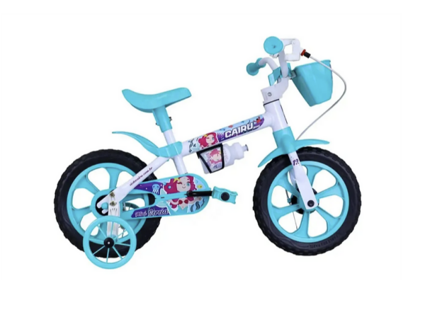 BICICLETA CAIRU ARO 12 FEMININA MINI SEREIA BCO/AZUL TIFFANY